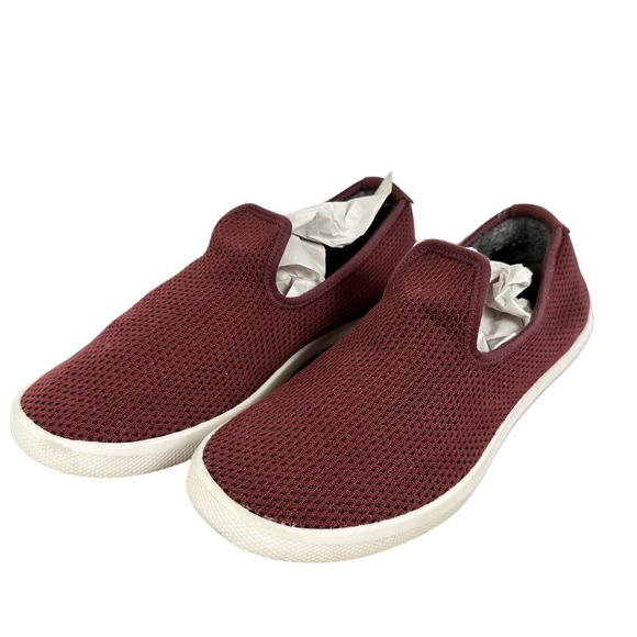 allbirds Shoes - Allbirds Womens Burgundy Wool Lounger Slip Ons - Size 9